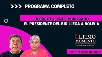 Decreto 5516 es publicado el presidente del BID llega a Bolivia